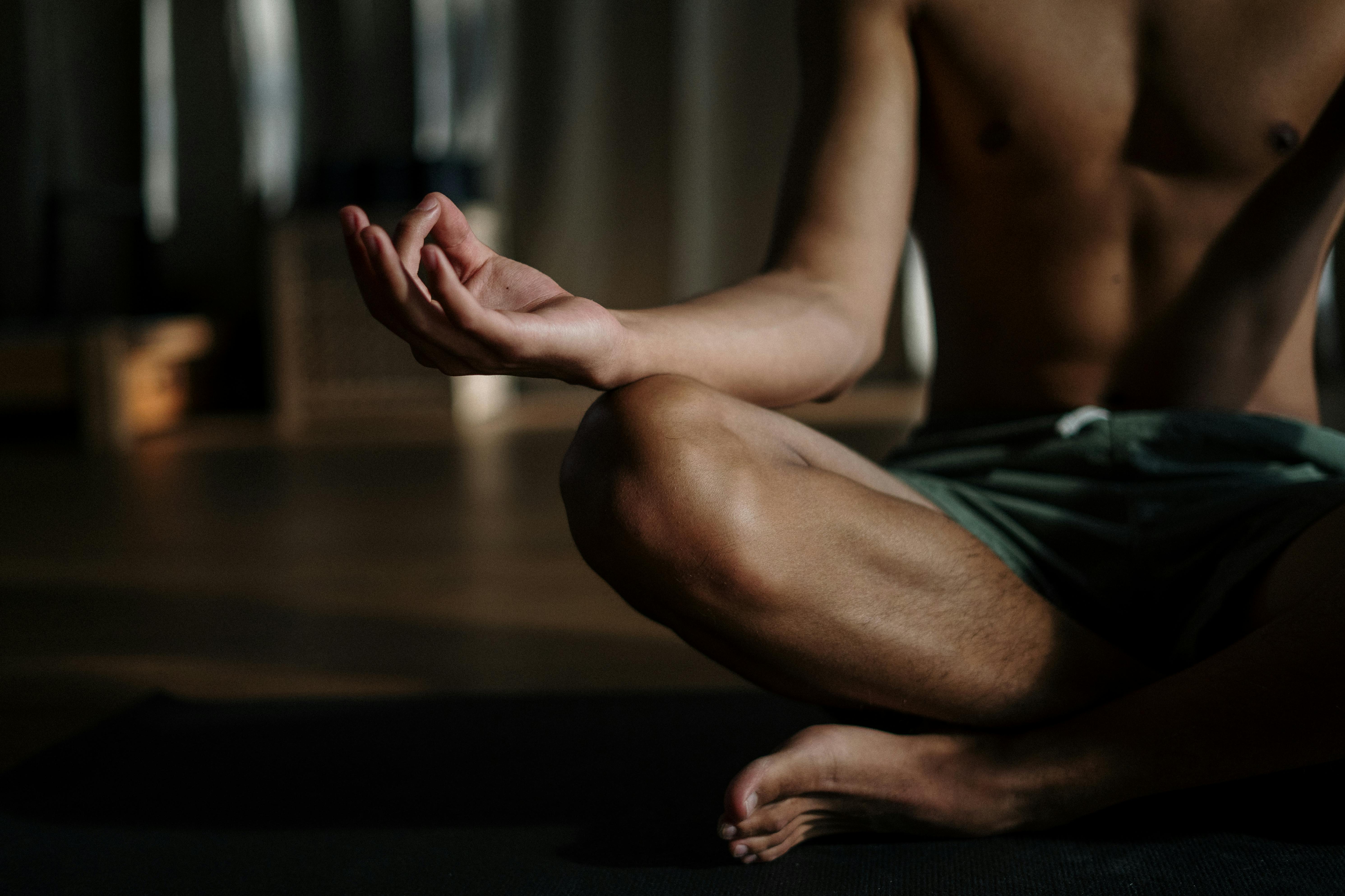 A man meditating